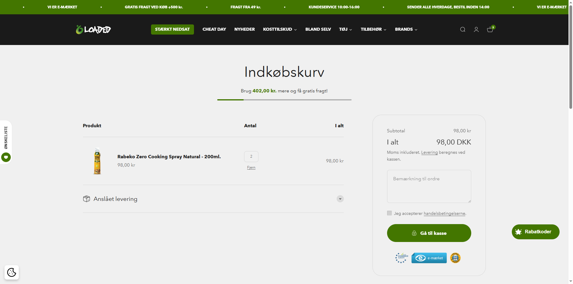 LoadedShop (Denmark) Screen